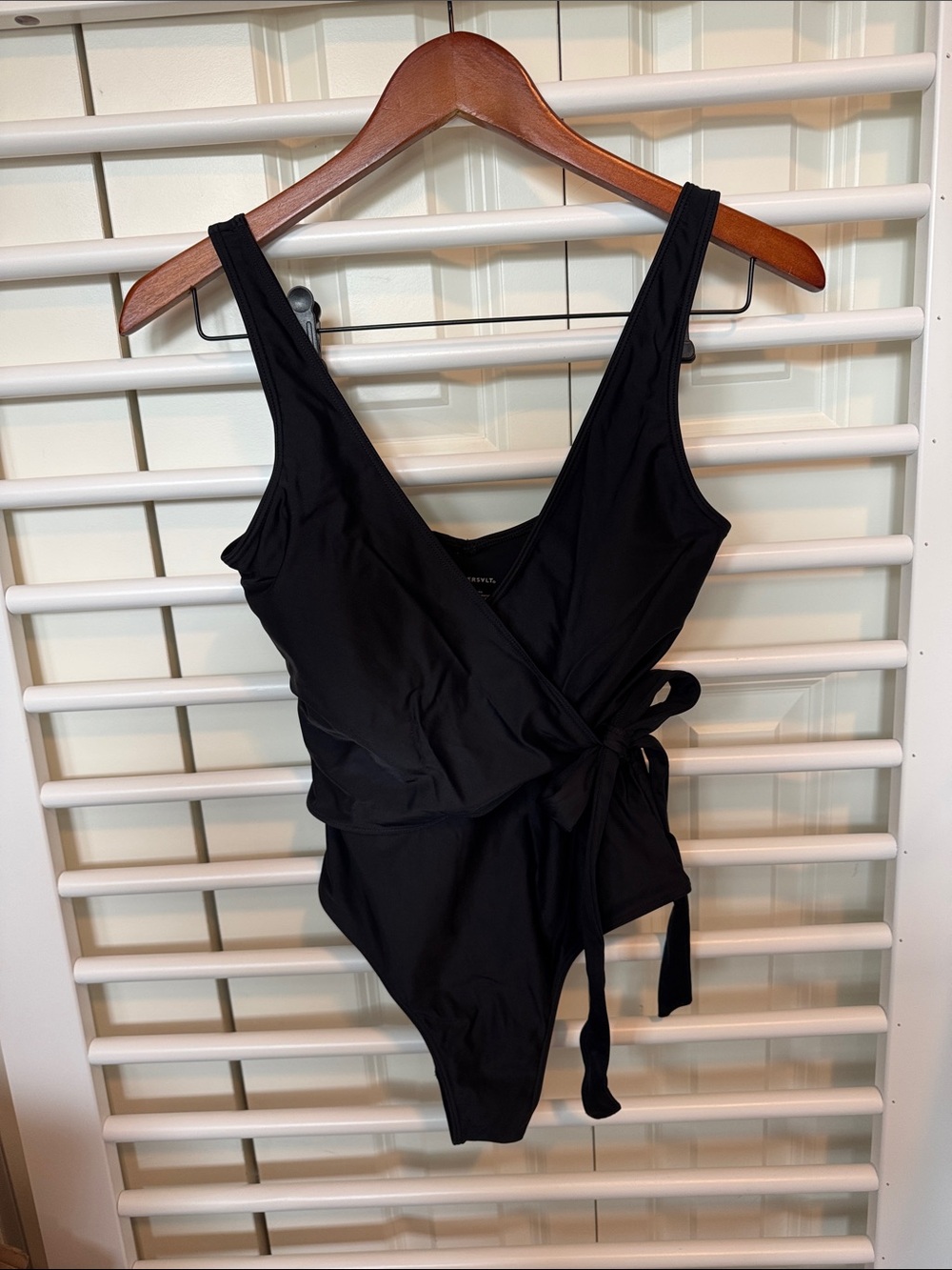 summersalt Black Wrap One-Piece Swimsuit